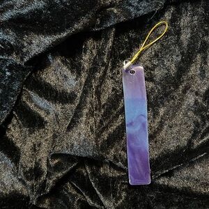 HANDMADE CUSTOM Purple Bookmark with Yellow String